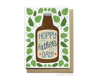 Beer Father's Day Card - Hoppy Father's Day - Happy Father's Day - Hennel Paper Co. - FD4