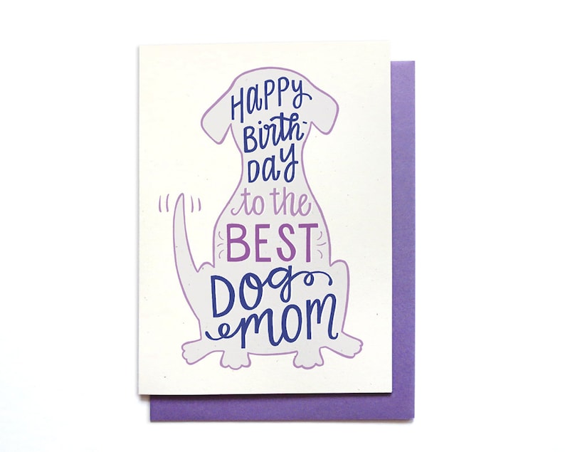 Dog Mom Birthday Card – Happy Birthday, Blank Inside image 1