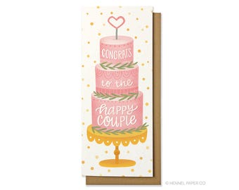 Wedding Card - Wedding Cake Card - Congrats to the happy couple - Wedding Congrats - Wedding Money Card - Wedding Gift - WD13