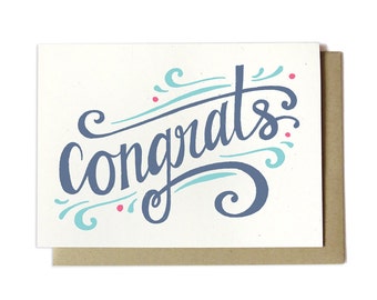 Congrats - Congratulations Greeting Card - Congrats Card - Celebration Card