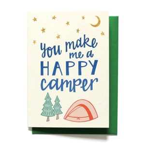 Funny Anniversary Card - Love Card - Happy Camper - Anniversary Card - Camping Card - LV11