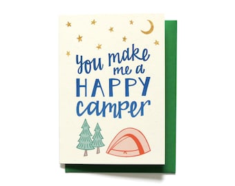 Funny Anniversary Card - Love Card - Happy Camper - Anniversary Card - Camping Card - LV11