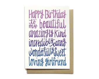 Girlfriend Birthday Card - Happy Birthday to my Beautiful Girlfriend