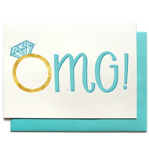 Engagement Card OMG Wedding Engagement Congratulations Card Congrats Card afbeelding 1