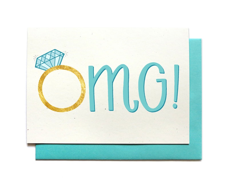 Engagement Card OMG Wedding Engagement Congratulations Card Congrats Card image 1