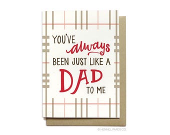 Fathers Day Card - Second Dad - Uncle Card - You've always been just like a dad to me - Honorary Dad - Plaid - FD2