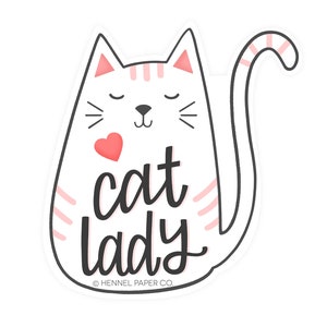 Cat Lady Magnet - Car Magnet - Kitchen Magnet - Refrigerator Magnet - Office Magnet - Fridge Magnet - Locker Magnet - Hennel Paper Co.