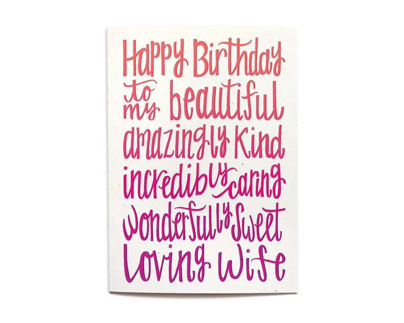 Wife Birthday Card Happy Birthday to my Beautiful Wife Birthday Card spouse Bild 2