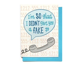 Funny Valentines Day Card - Funny Love Card - Funny Anniversary Card - Fake Number - Funny Valentine Card - LV21