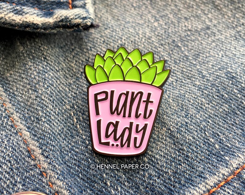 Plant Lady Enamel Pin  Lapel Pin  Mothers Day Gift  image 0