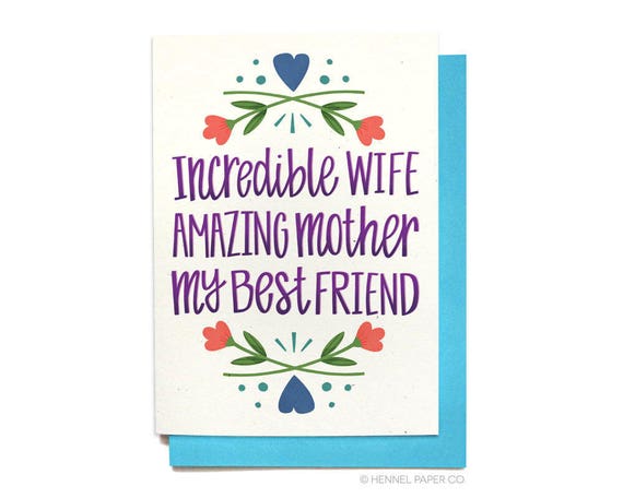 Wife Birthday Card – Wife, Mother, Friend