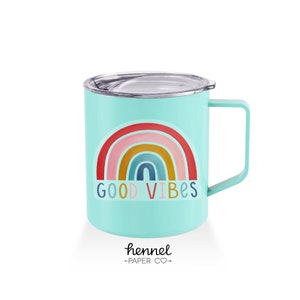 Good Vibes Rainbow Sticker Good Vibes Sticker Rainbow Sticker Motivational Sticker Clear Vinyl Sticker Water Bottle Decal Laptop image 3