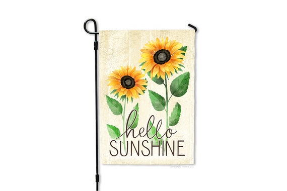 Watercolor Art Sunflowers Garden Flag  Fabric Double-sided Outdoor Yard Flags