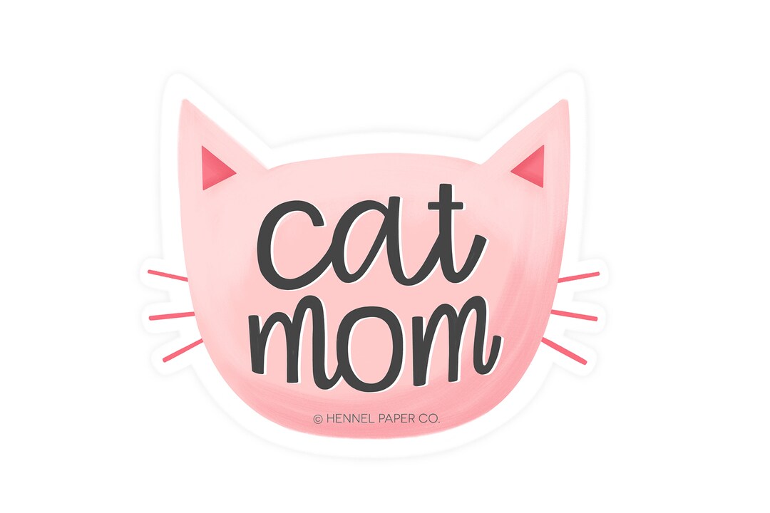 Cat Mom Cute Whiskers Kitty - 5" Magnet For Car Locker Refrigerator