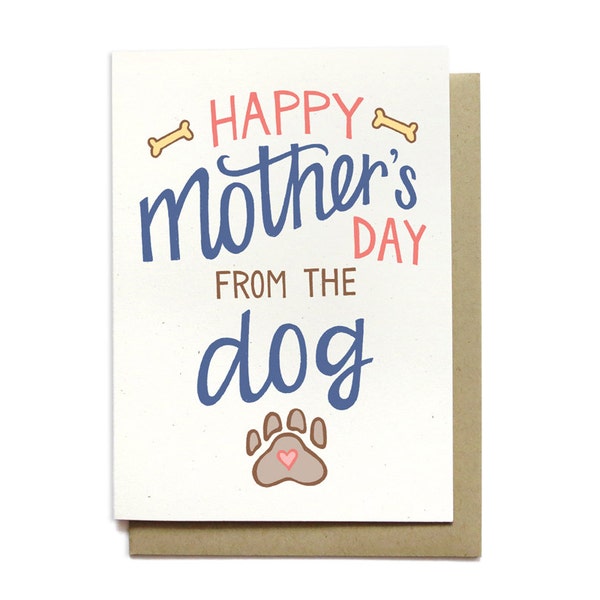 Happy Mother's Day from the Dog - Dog Mom Card - Pet Mom Card - Mothers Day Card