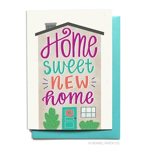 Housewarming card - Home Sweet New Home - New House Card - Moving Card - Hennel Paper Co. - CG14