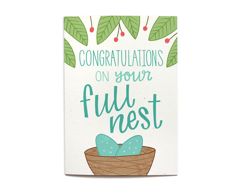 Expecting Card New Baby Card Twins Card Congrats on your Full Nest BA7 Congrats new baby Baby Shower Card welcome baby