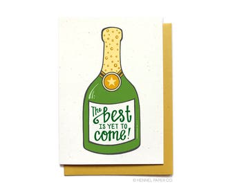 Congratulations Card - Graduation Card- The best is yet to come - Champagne card - Happy New Years Card - New Years Card Set - XM24