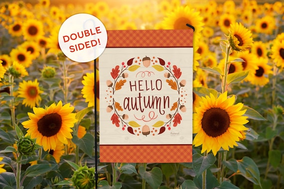 Hello Autumn Garden Flag: Double Sided Fall Farmhouse Decor