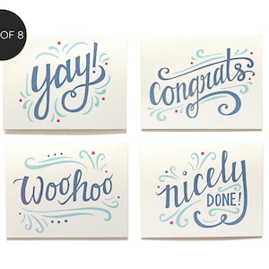 Congratulations Assorted Note Card Set of 8 A2 Congrats Boxed Set Graduation Card Set image 1