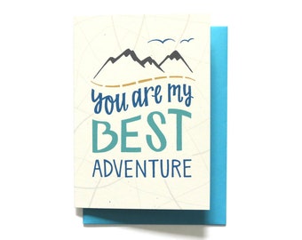 Adventure Love Card - Love Card - I love you card - Love Card - You Are My Best Adventure - Anniversary Card - LV8