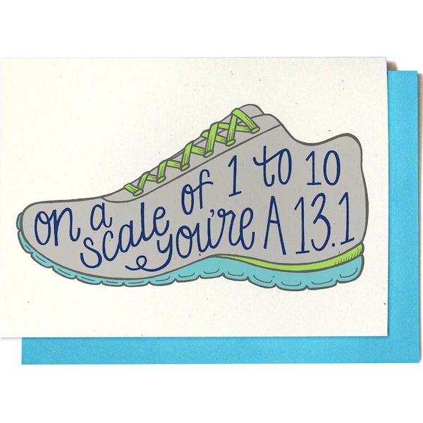 Marathon Card - Half Marathon Card - On a scale of 1 to 10 - Running Card - Race Day Card for runner - 13.1 - 26.2 Hennel Paper Co.