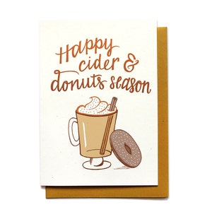 Autumn Card - Cider and Donuts - Happy Autumn Card - Happy Fall Card - Cider mill card