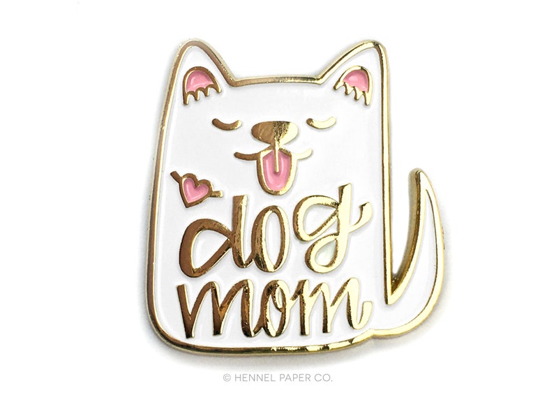 Dog Mom Enamel Pin White Mother Day Gift Dog Mom Gift Dog Pin Dog Enamel Pin Dog lapel pin Gifts under 15 Gifts for her under 30 image 2