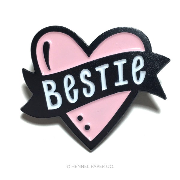 Best Friend Enamel Pin - Valentines Day Gift - Bestie Enamel Pin - BFF pin - BFF gift - Best friend gift  - Hennel Paper Co. - PIN13