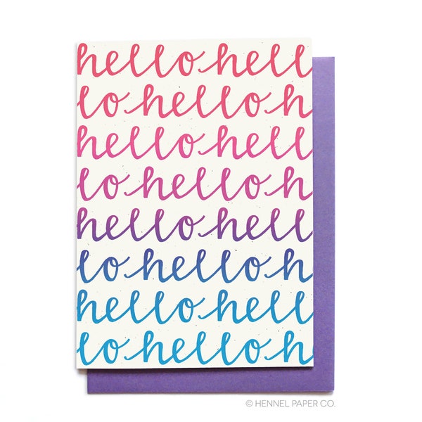 Ombre Hello Greeting Card: Just Because, Thinking of You