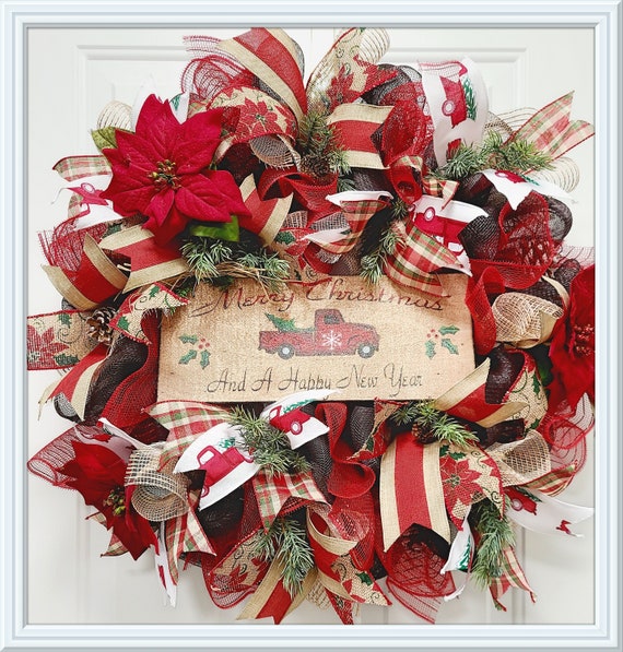 　Decorated Christmas Wreath Amazon.com: Zcaukya 2 Packs Pre-lit Christmas Wreaths, 14