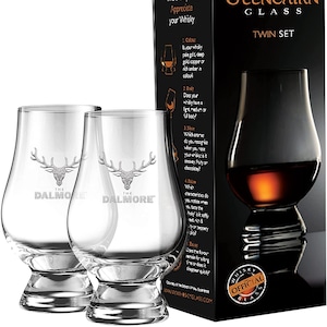 Dalmore Distillery Logo Twin Pack Official Glencairn Scotch Malt Whisky Glasses