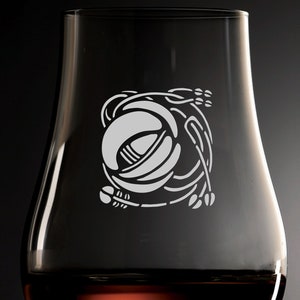 Rennie Mackintosh Swirl Art Deco Rose Glencairn Single Malt Scotch Whisky Tasting Glass