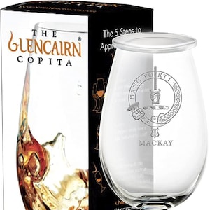 Clan MacKay Scotch Whisky Glencairn Single Malt Scotch Whisky Copita Nosing Glass