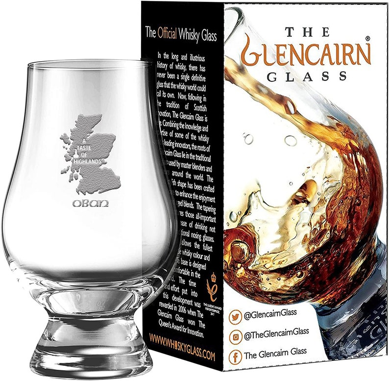 Oban "A Taste of the Highlands" Scotch Malt Whisky Glencairn Tasting Glass image 1