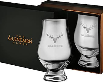 Estuche de dos vasos de whisky escocés Dalmore Glencairn