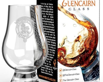 Clan MacDonald Etched Scotch Malt Whisky Glencairn Tasting Glass