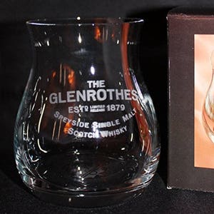 Glen Rothes Distillery Logo Glencairn Canadian Whisky Tasting Glass