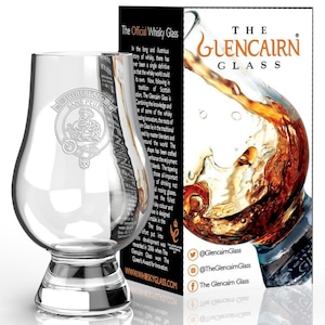 Brasão do Clã Sutherland Etched Glencairn Whisky Glass em caixa de presente