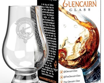 Clan MacMillan Etched Scotch Malt Whisky Glencairn Tasting Glass