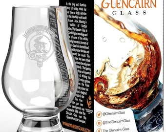 Clan Scott Etched Scotch Malt Whisky Glencairn Tasting Glass