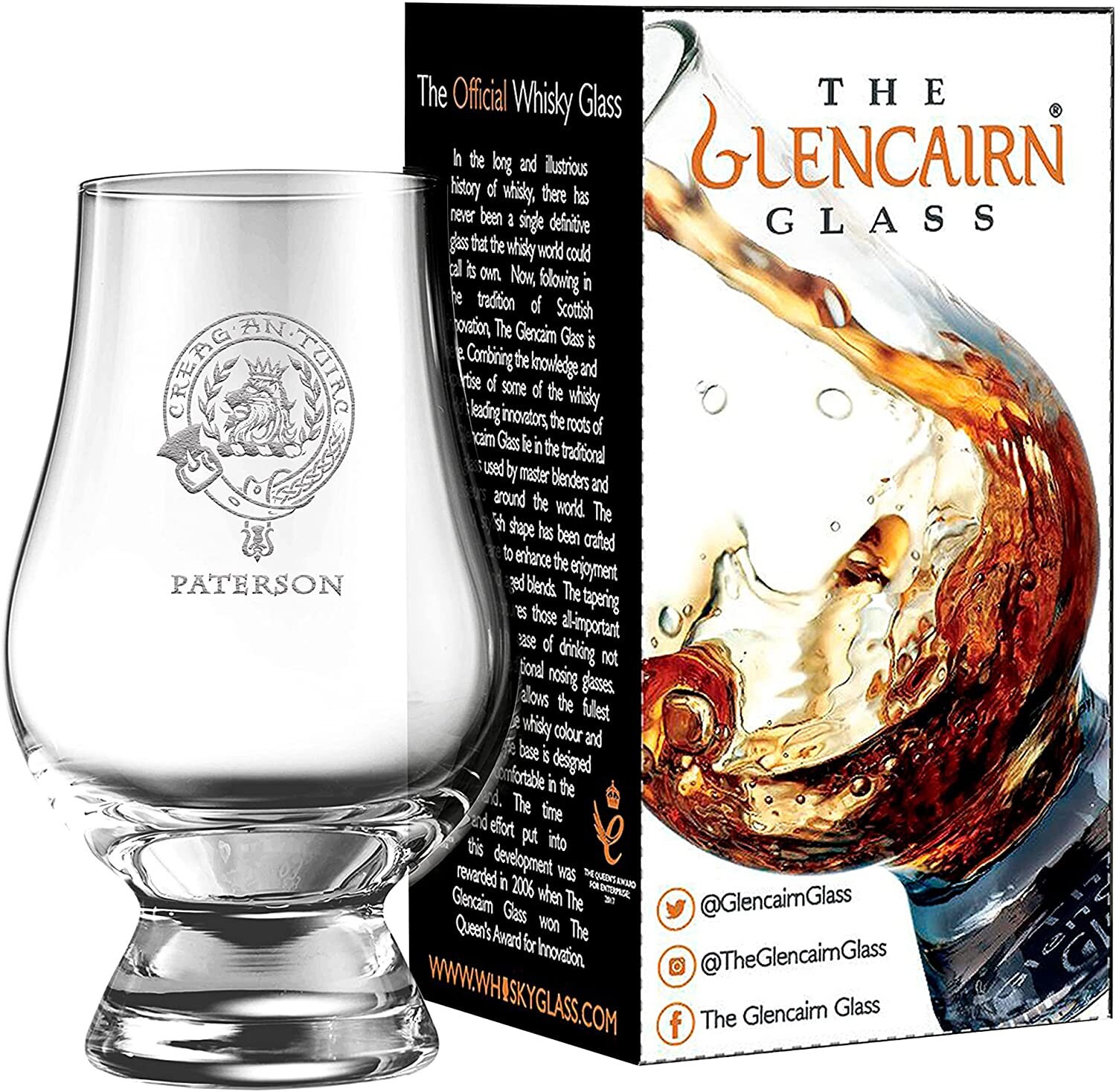 Clan Paterson Scotch Malt Whisky Glencairn Tasting Glass