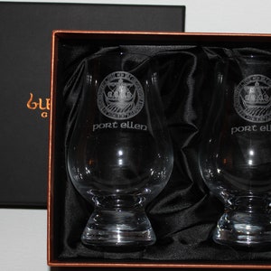 Port Ellen Islay Crest Scotch Whisky Glencairn Two Glass Boxed Set