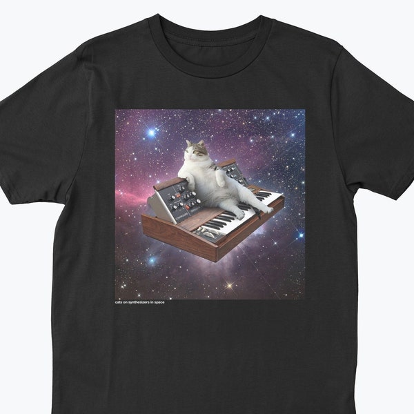 Cats On Synthesizers In Space - Minimoog Cat T-Shirt