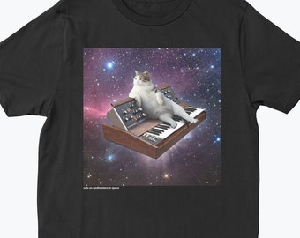 Cats On Synthesizers In Space - Minimoog Cat T-Shirt