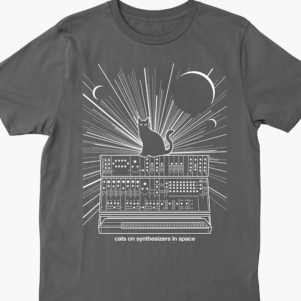 Cats On Synthesizers In Space - Grey T-Shirt