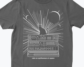 Cats On Synthesizers In Space - Grey T-Shirt