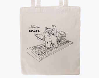 Cats On Synthesizers In Space - Canvas Tote Bag