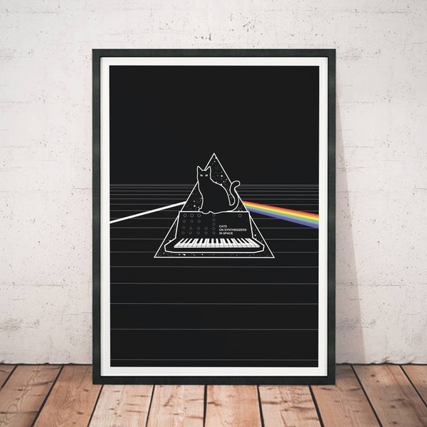 Cats On Synthesizers In Space -  Prism Print A3 (29.7 x 42.0cm)