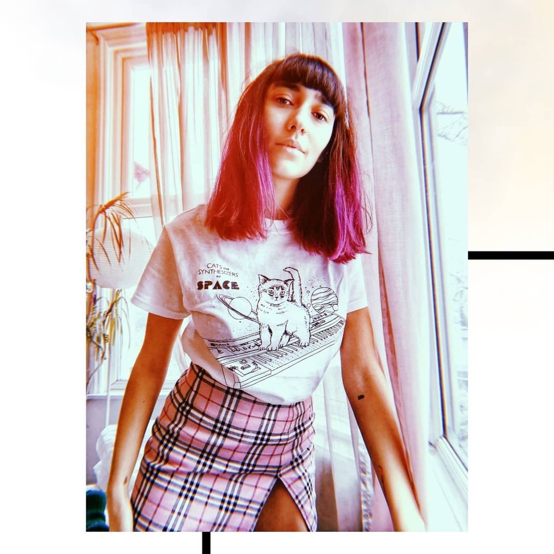 Cats on synthesizers in space t shirt cheap